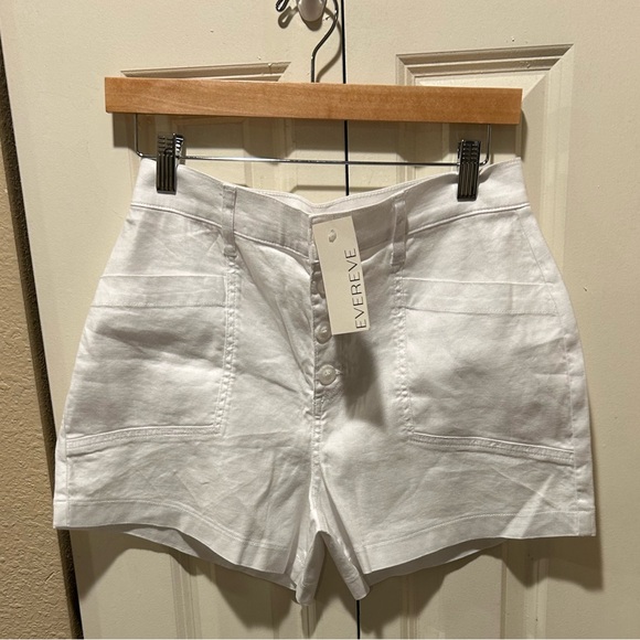 NWT EVEREVE Joelle Stretch Linen Short in White , size 28 - Picture 9 of 13